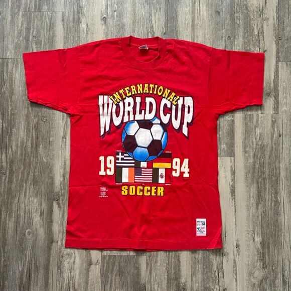 Vintage 1994 International World Cup Soccer T Shirt Size Large NOS - Picture 1 of 5